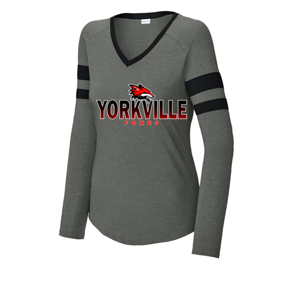 Women's Halftime Long Sleeve V Neck Tee Thumbnail